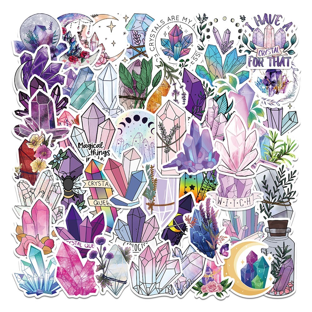100pcs SPIRITUAL Stickers Pack, Crystal Potion Gothic Stickers, #193216