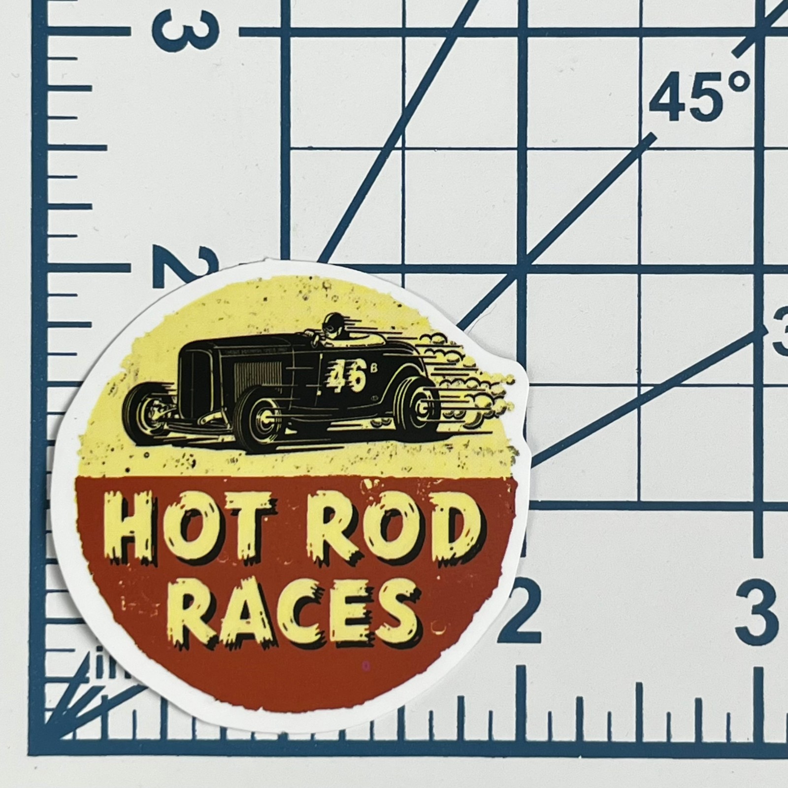 Hot Rod Races Vinyl Sticker Die Cut Vintage Style Race Car Retro Decal