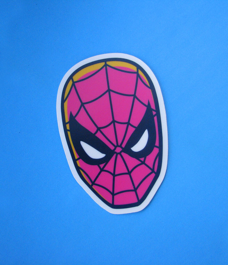 Spider-Man Clear Vinyl Sticker 80s Marvel Comic Skateboard Laptop Decal