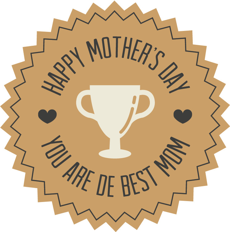 Happy Mothers Day Cup Retro Badge Car Bumper Sticker Decal