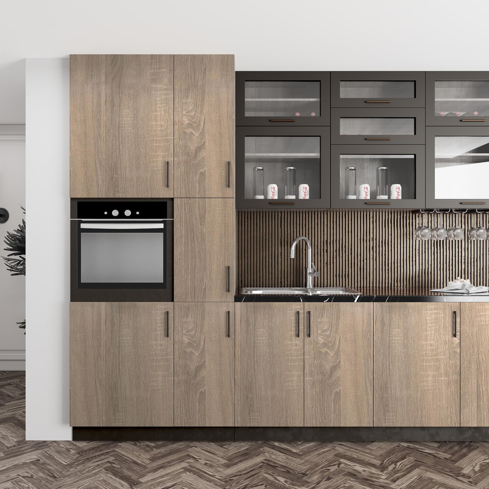 JSEVEM 24"×197" Thick Light Brown Grey Oak Wood Wallpaper Peel and Stick Wa