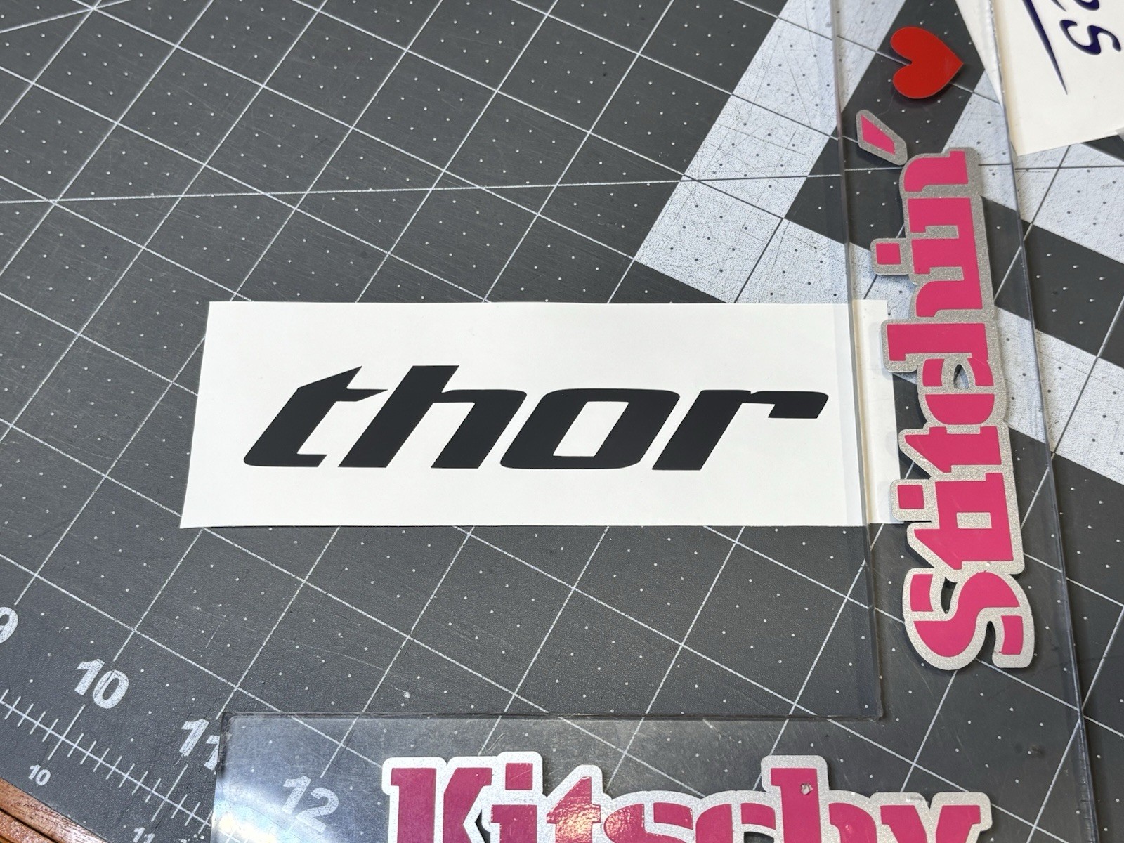 TWO THOR Die Cut Vinyl Decals Motorcycle Honda Kawasaki Suzuki Yamaha KTM Husky