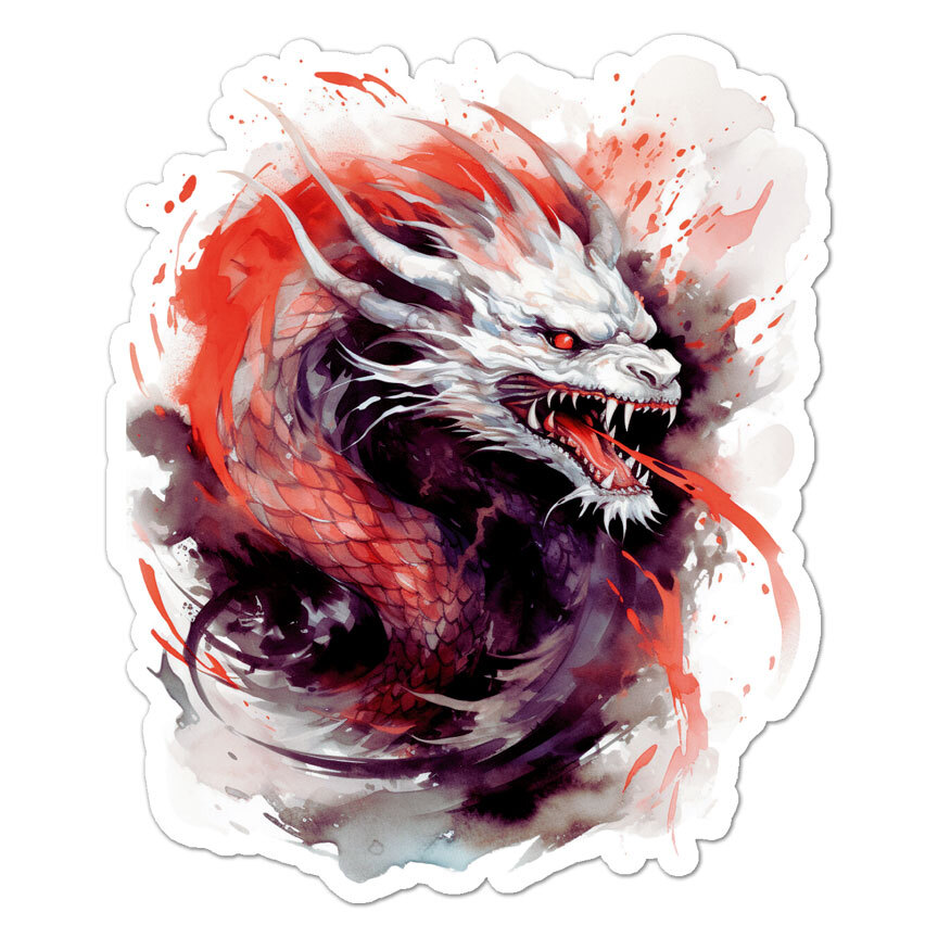 Dragon, Vinyl Decal Sticker, Indoor Outdoor, 3 Sizes, #11108