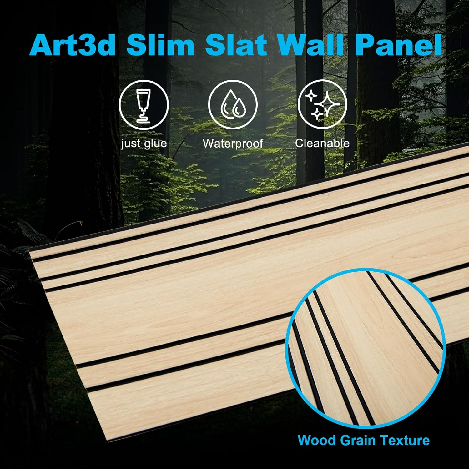 4-Pack Wood Grain Wall Panels, Natural Oak Wainscoting for Home Decor