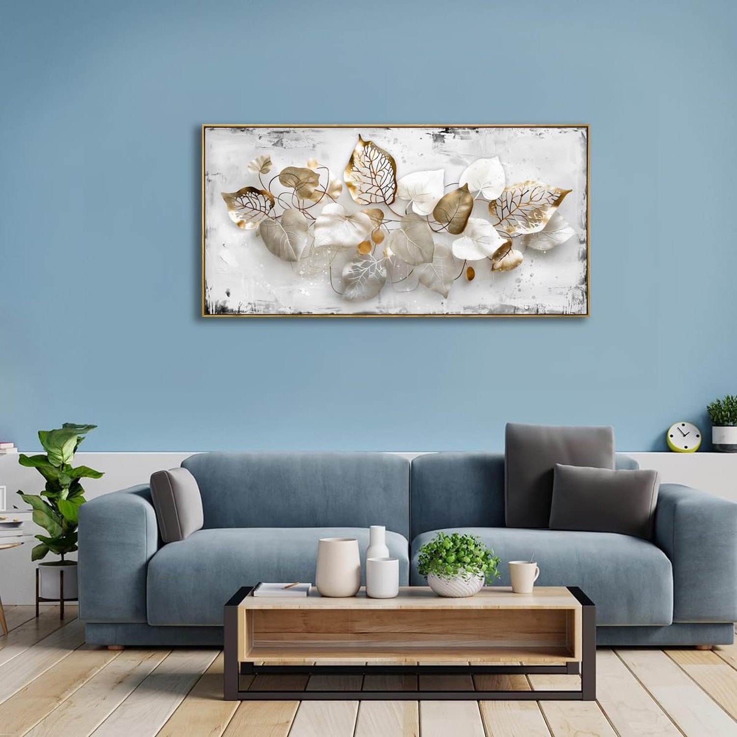Wall Art Leaf Modern Botanical Artwork Canvas Painting for Living Room Bedroo…