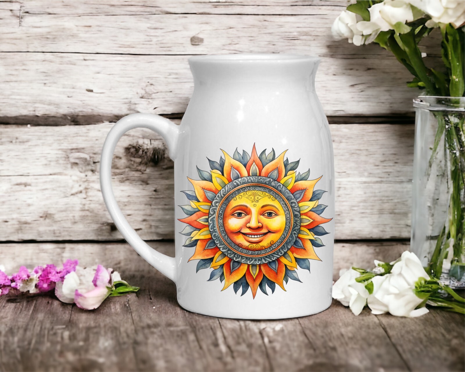 Boho Smiley Face UV DTF Transparent Sticker / Decal
