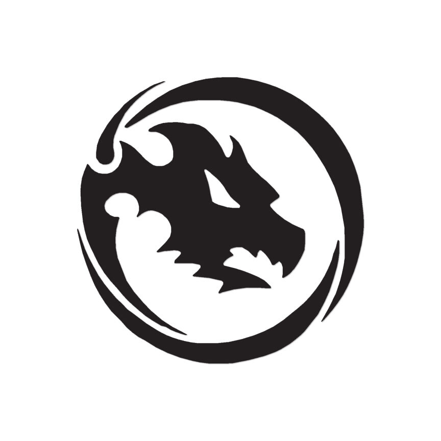 Dragon Head Circle – Vinyl Decal Sticker – Multiple Color & Sizes – ebn234