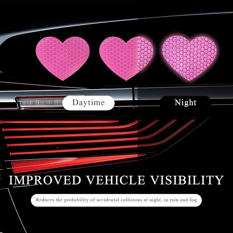 10PCS Reflective Vinyl Car Decals Waterproof Bumper Stickers Heart Star New