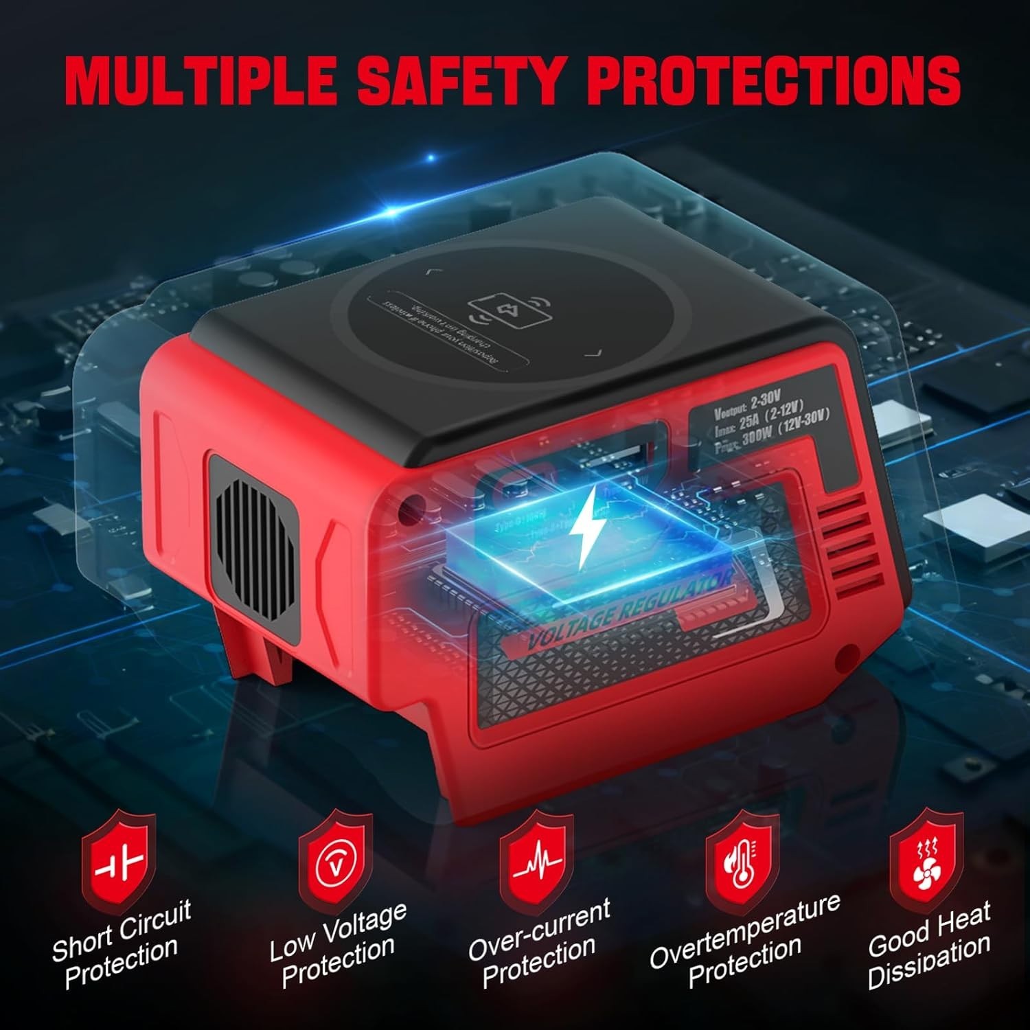 Voltage Regulator Compatible with Milwaukee 18V Battery Wireless Adjustable