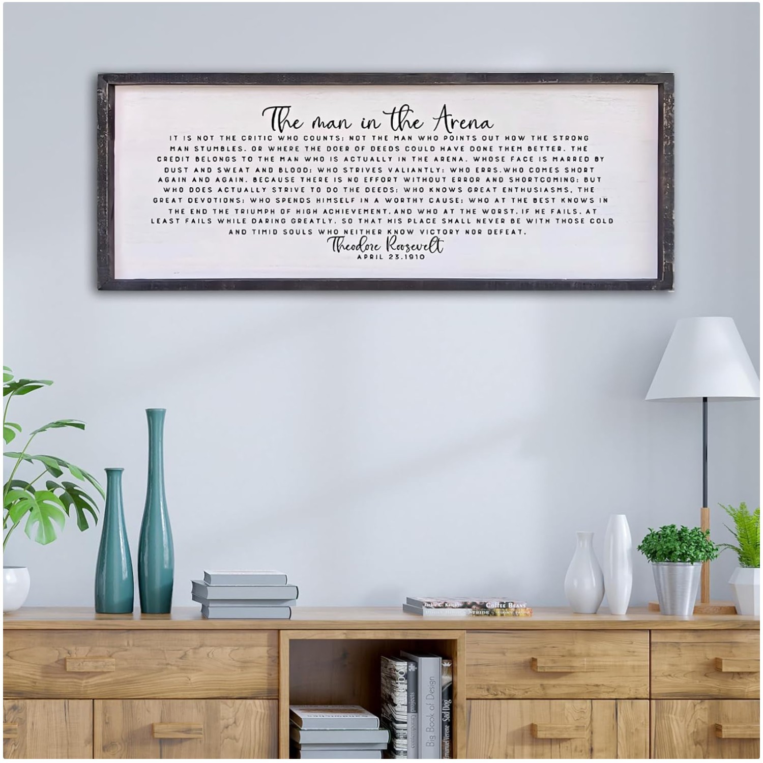 Inspirational Quotes Home Wall Sign 40×15 Retro Office Decor