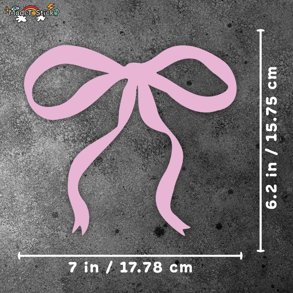 Coquette Pink Bow Tie Decal Sticker for Tumbler Laptop Car Window 7" x 6.2"