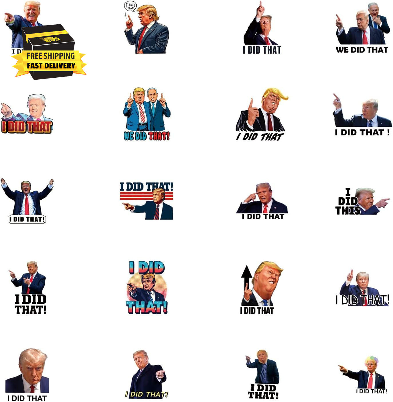 60Pcs I Did That Stickers Funny Meme I Did That Sticker Waterproof Vinyl Decals