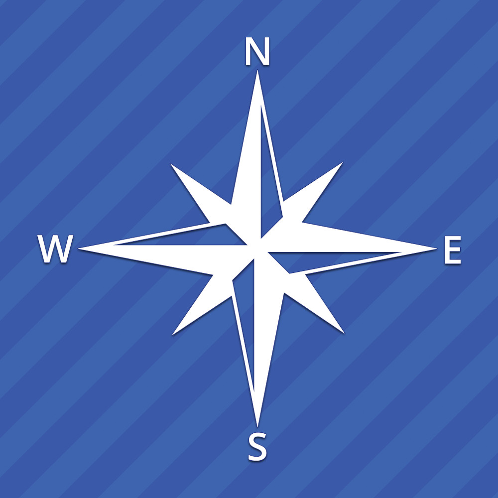 Compass North South East West Vinyl Decal Sticker