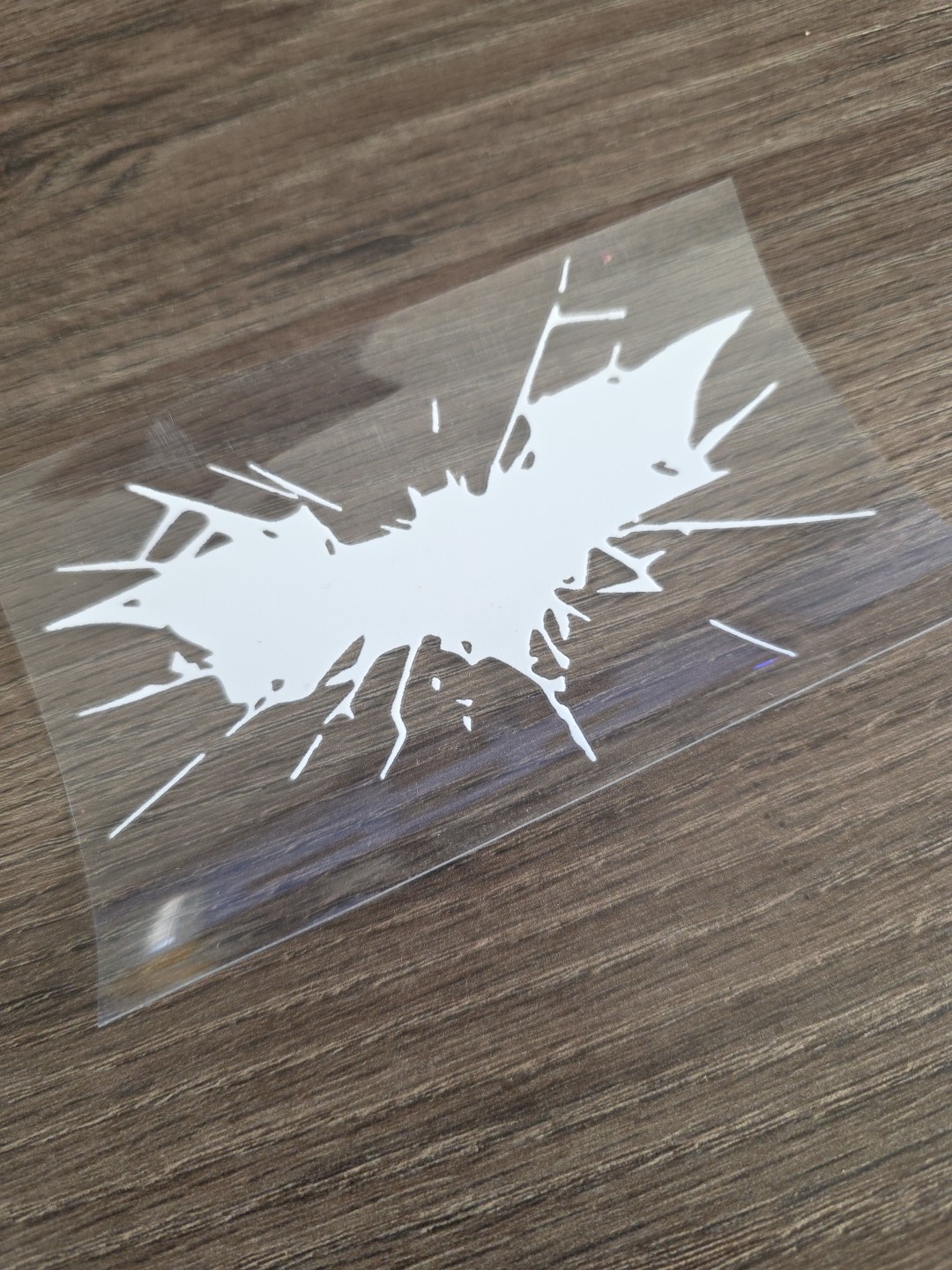 Batman Dark Knight Crashing Raised UVDTF White Decal Made In The USA Waterproof