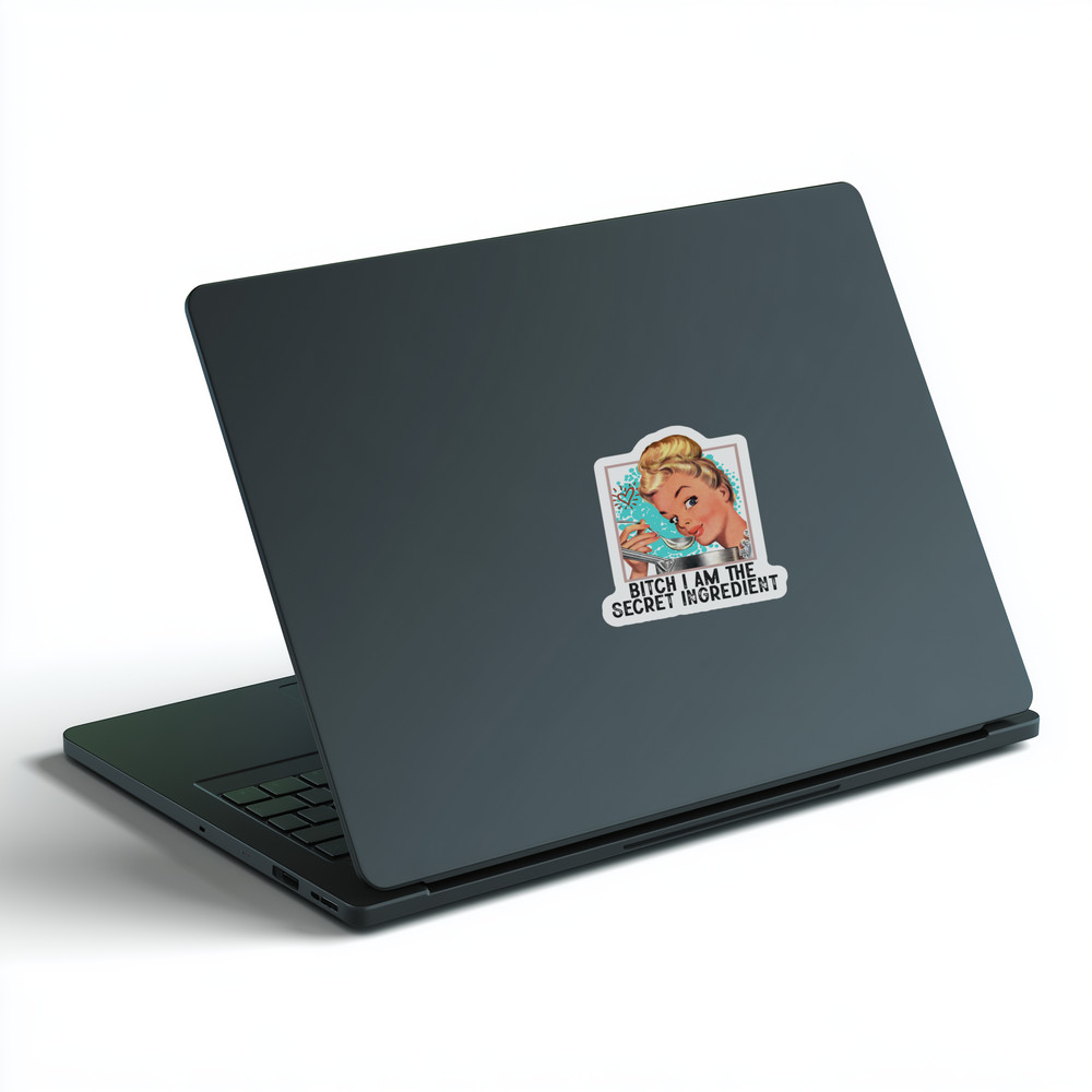 Retro Lady Funny Waterproof Weatherproof Vinyl Sticker | The Secret Ingredient