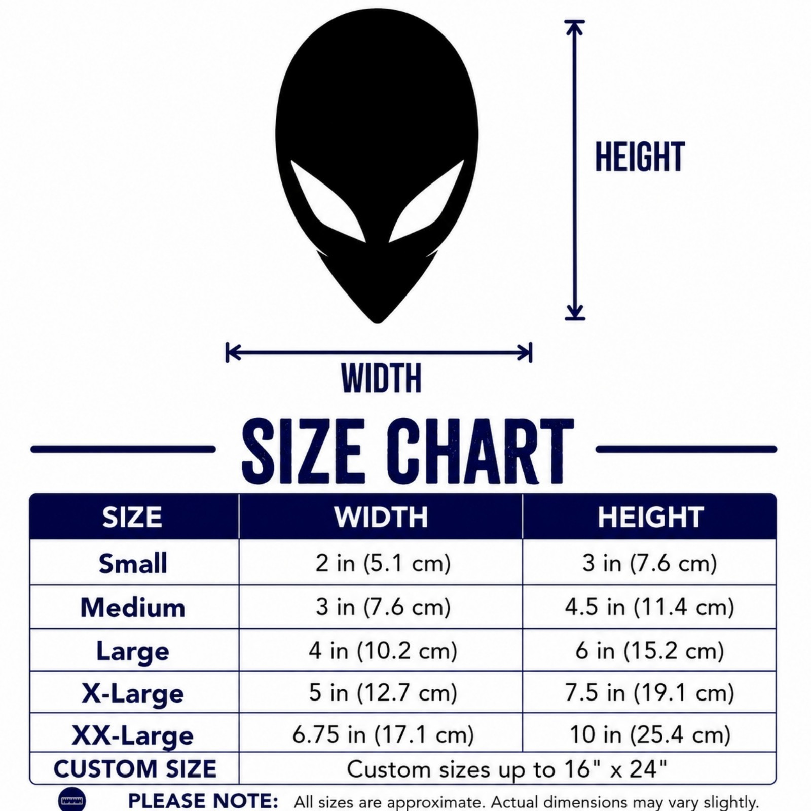 Alien Head Vinyl Decal Sticker – UFO – UAP Extraterrestrial Sci‑Fi Car Truck V4