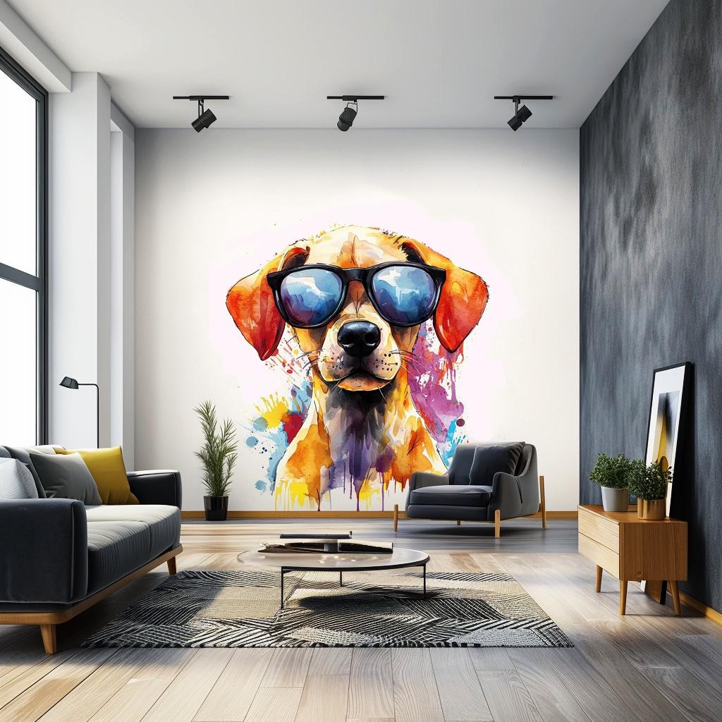 Colorful Labrador Puppy Wall Sticker | Cute Dog Decal