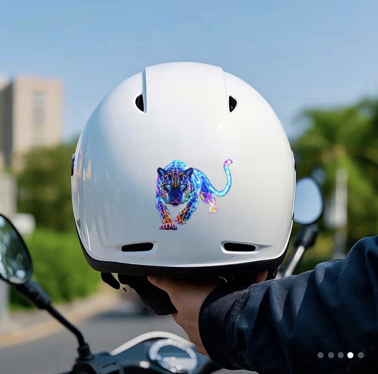 BRIGHT LED NEON PANTHER LEOPARD CAT FELINE 3” INCH VINYL DECAL STICKER 1PC