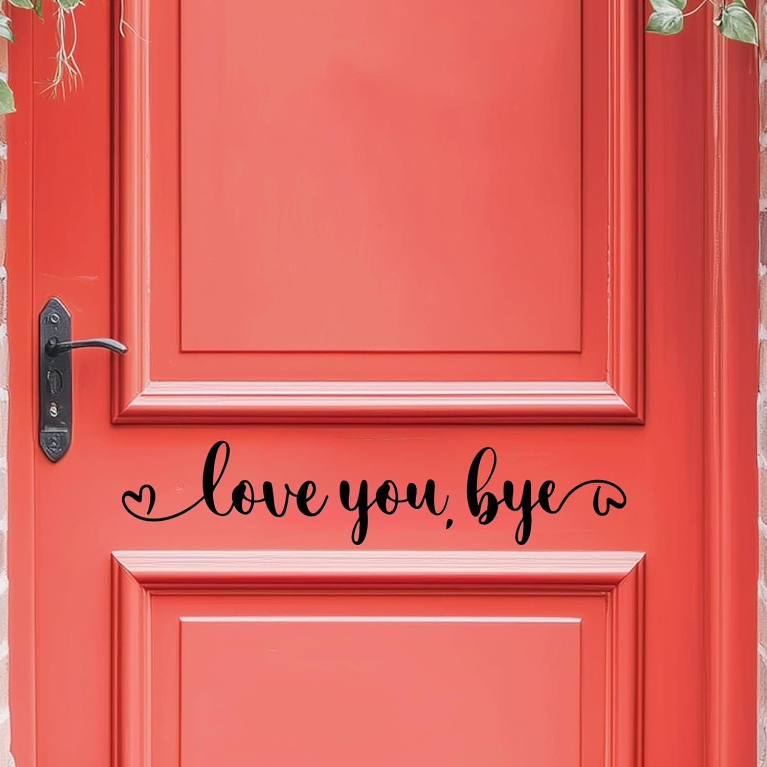 “Love You, Bye” Door Decal – Black Vinyl Entrance Wall Sticker – Farmhouse Home