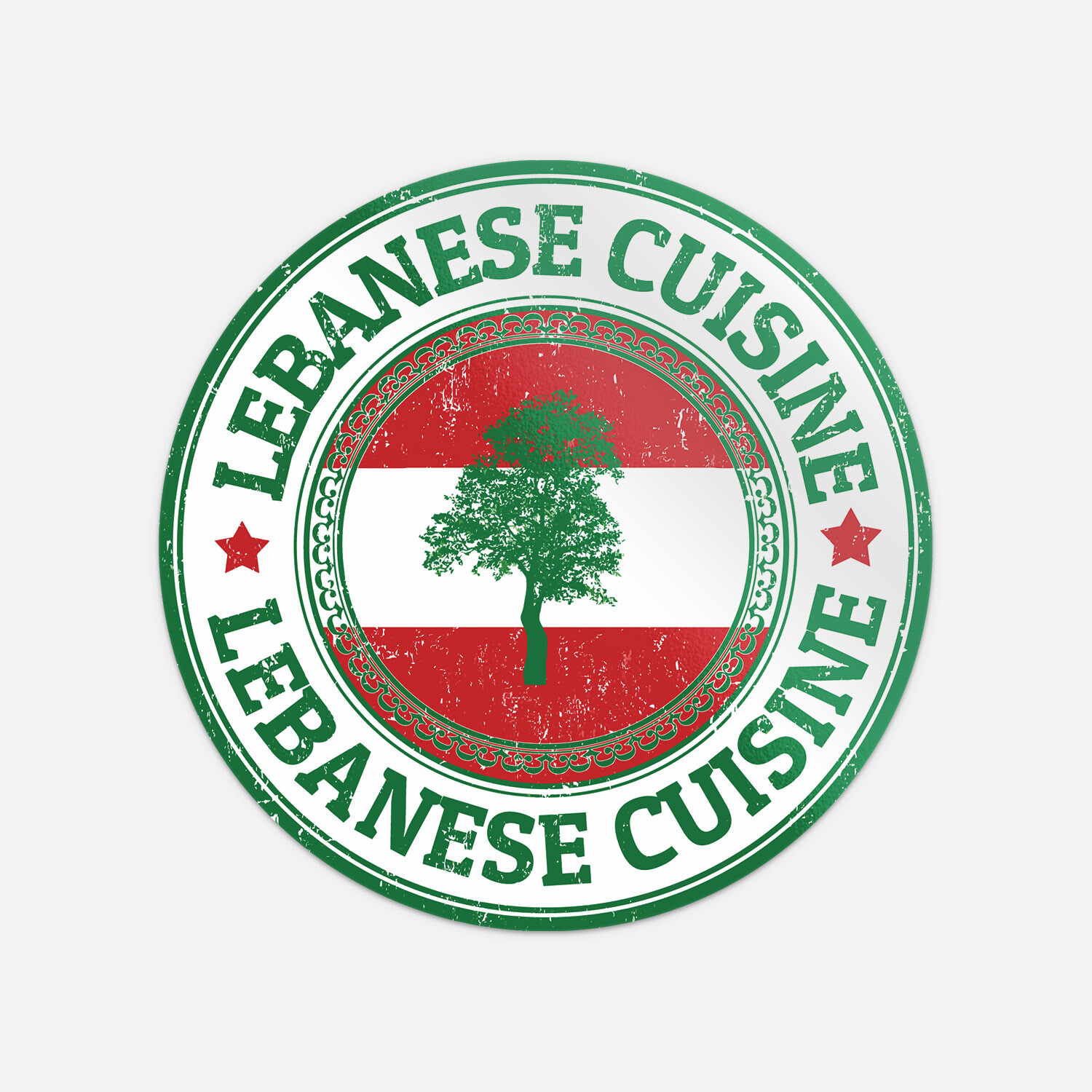 Grunge Rubber Travel Stamp Lebanon Flag Vinyl Sticker Decal