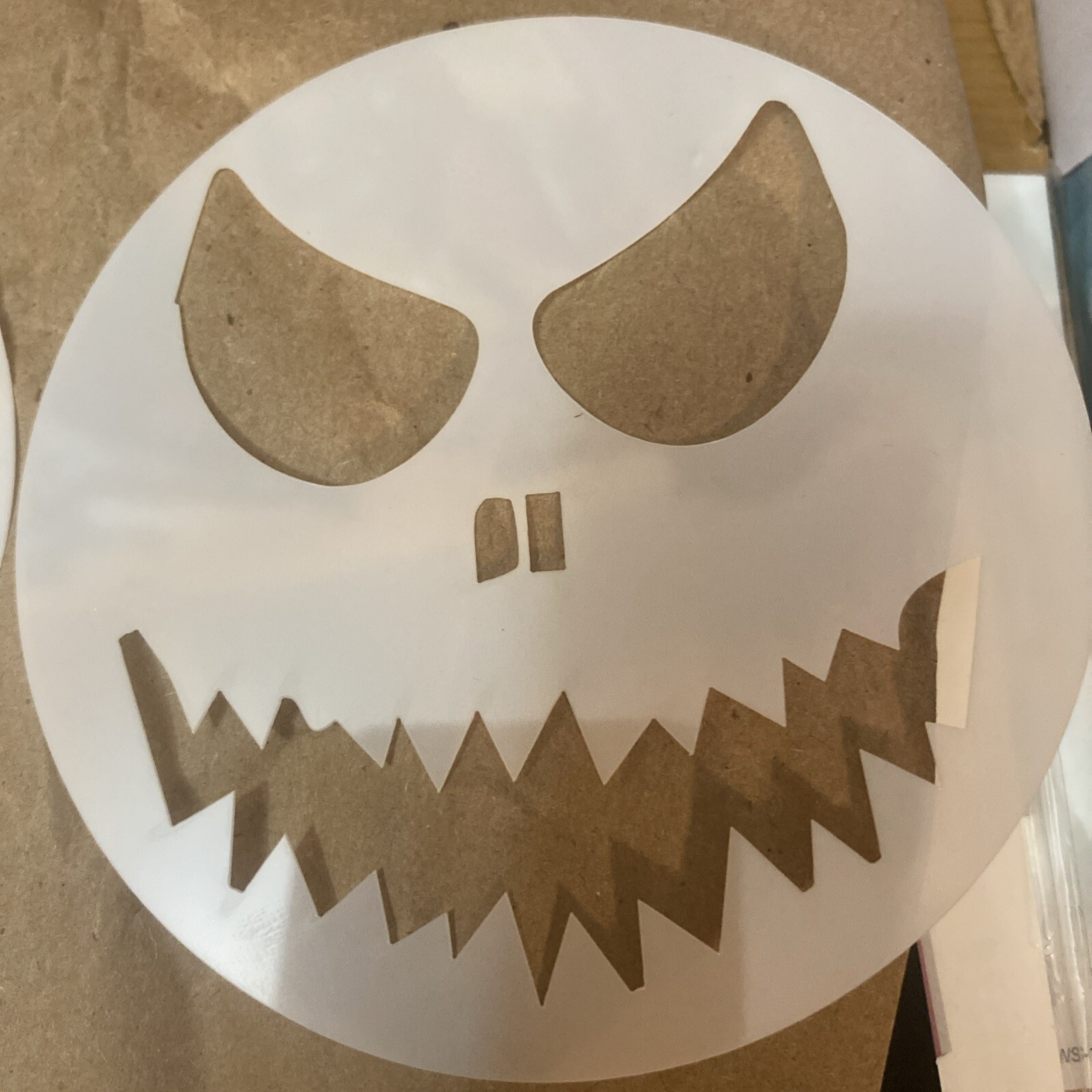 7 PACK Pumpkin Carved Faces Vinyl Decals Halloween Carving 6 In Round