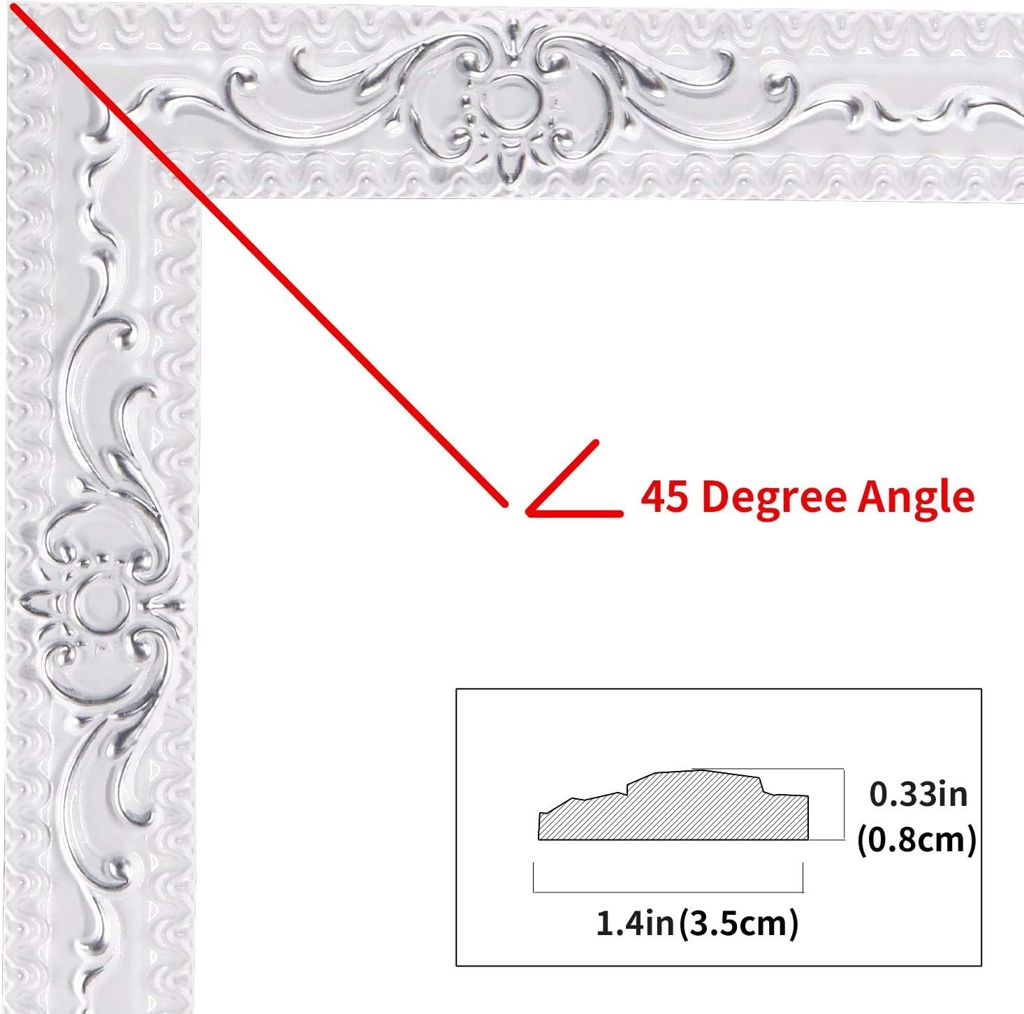 Self-Adhesive Flexible Molding Trim – 16.4ft Waterproof White/Silver Decor