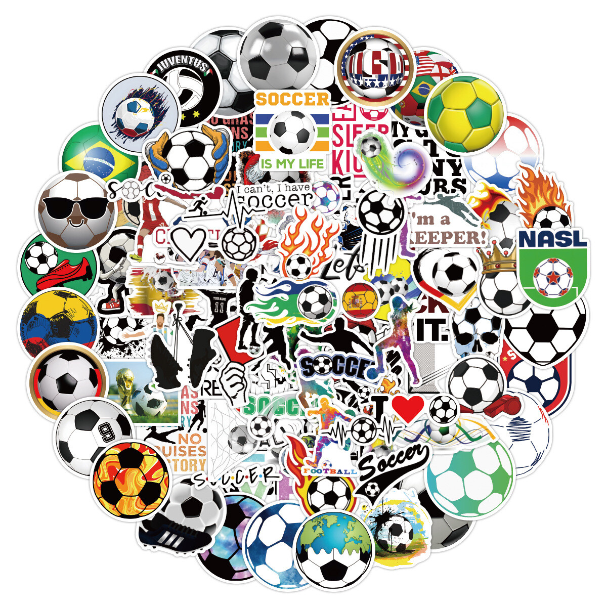 100Pcs Soccer Sticker for Kids Adults Kids Classroom Teens Girls Scrapbooking