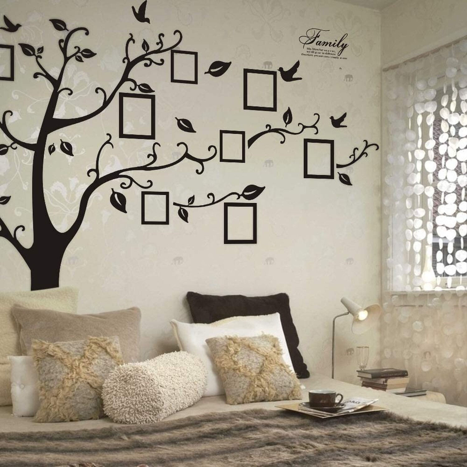 zhiyu&art decor Large Family Tree Wall Decal, DIY Black Photo Frame Tree Wall…