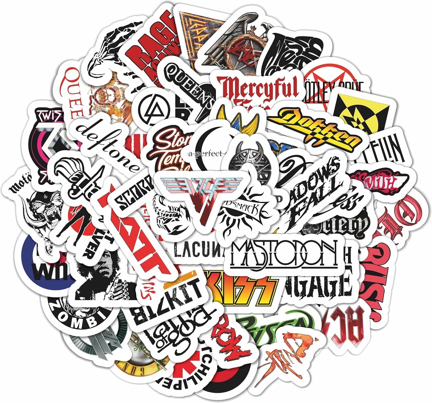 100Pcs Grunge Stickers 90's Grunge Music Rock Stickers Rock Band Decals Music