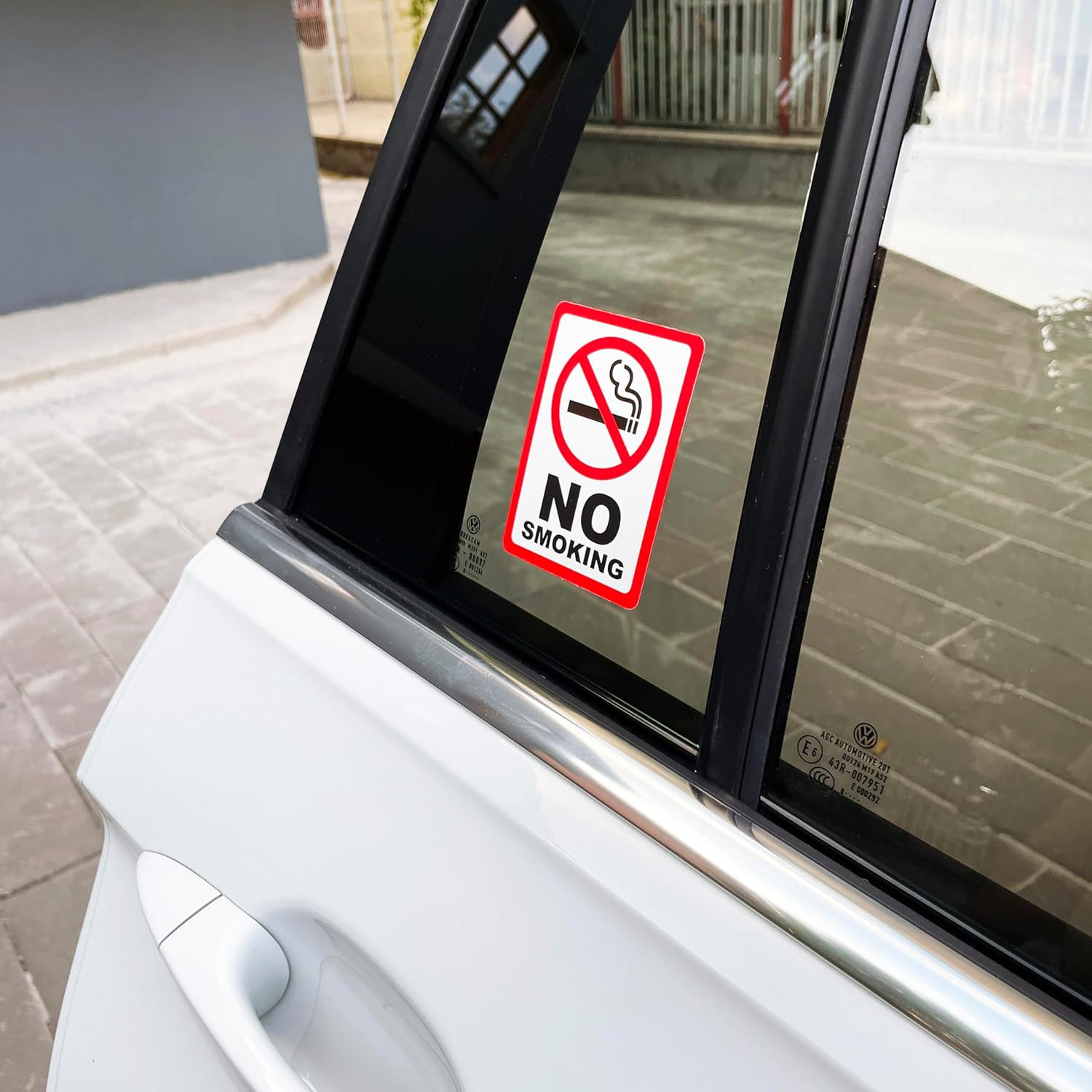 6-Pack Double Sided 3.5"X2.5" No Smoking Stickers-Double Sided Vinyl Decal, UV P