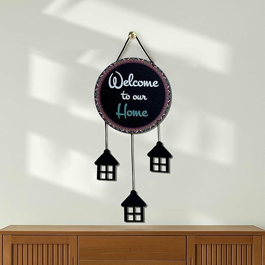 Wooden Wall Hanging Welcome Sign Decorative Quote Board For Home, Door, Entrance