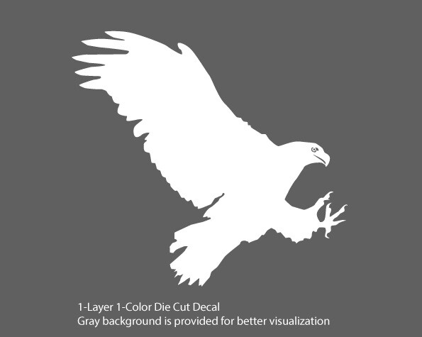 Wildlife / Birds – Eagle 2 Flying Charging 6Yrs Film Outdoor Decal Vinyl Sticker