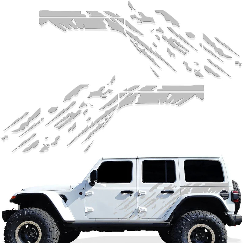 Aftermarket Jeep Wrangler JL 4-Door "Splash" Side Graphics Kit – 3M Vinyl Decal