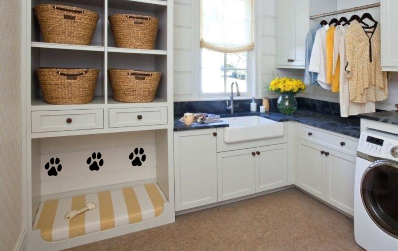 Set of 6 LARGE INDOOR USE Paw Print Decals Stickers Wall Pet Cat Dog Vinyl Great