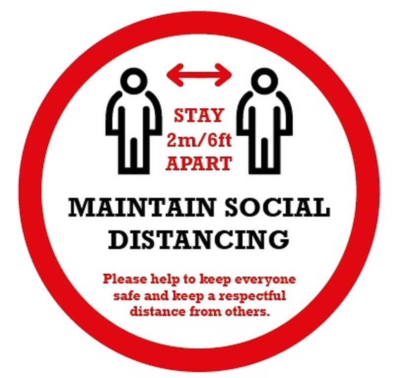Shop Floor Stickers Social Distancing Floor Decals – Stickers – 7.87 / 11.81 in