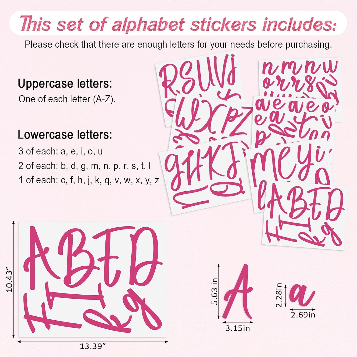 Personalized Name Wall Decal Large Cursive Letter Stickers Alphabet Custom Name