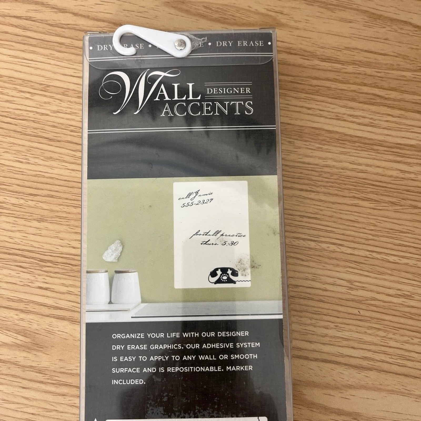 Dry Erase Organizer Wall Designer Accents 27.5 x 17.8 inches White Decorator