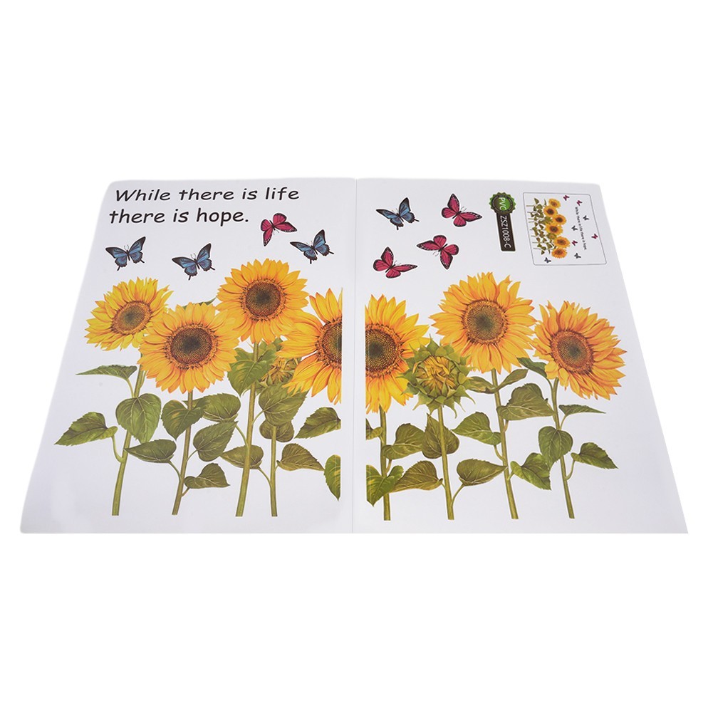 Fashionable Removable Sunflower Wall Sticker Flower Decor Waterproof Decals