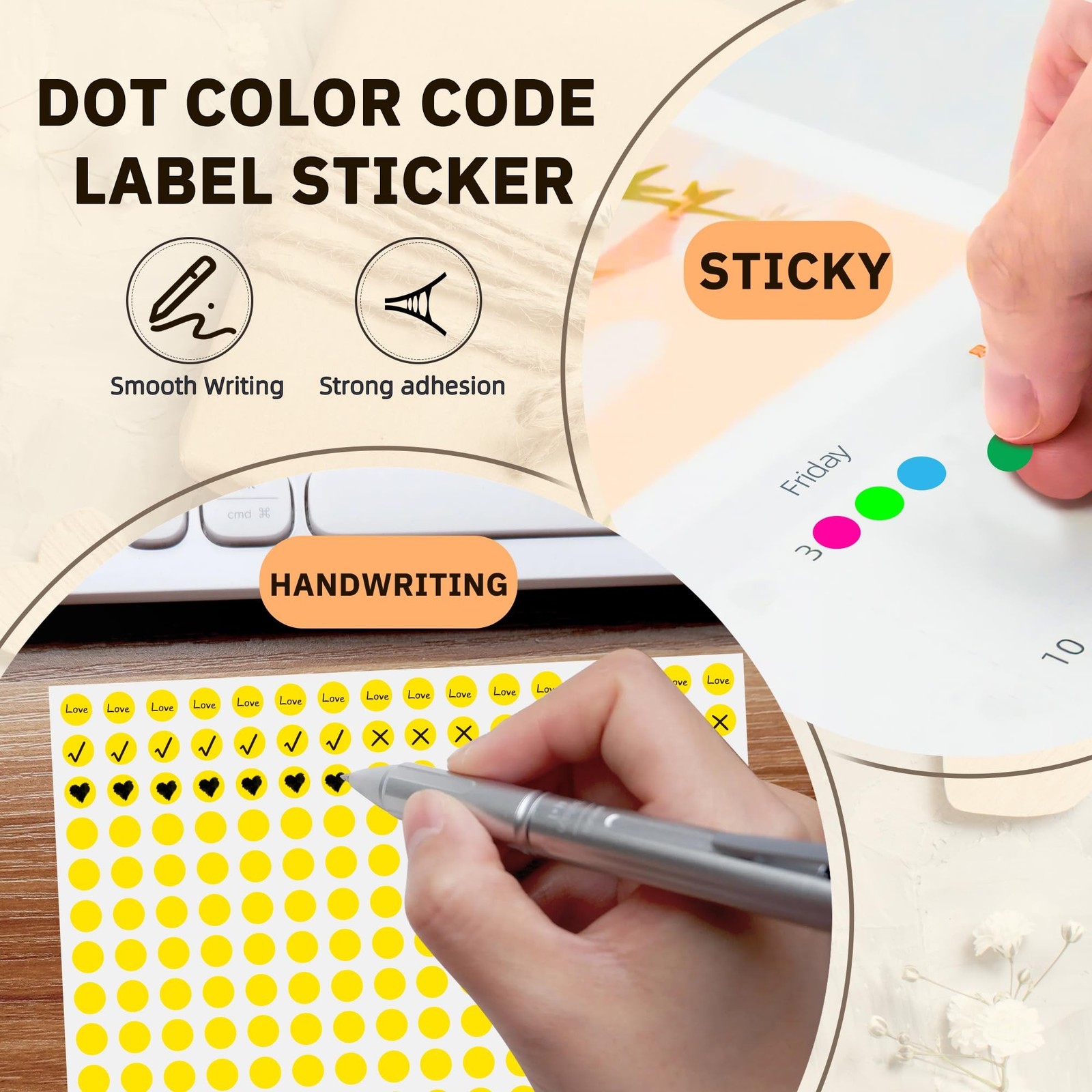 PARLAIM 1/4 Inch Roll Color Coding Labels,6800PCS Round Adhesive Circle Dot S…