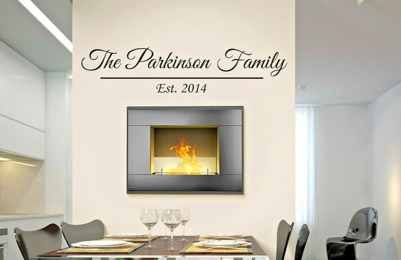 FAMILY NAME WALL STICKER PERSONALISED VINYL CONTEMPORARY TRANSFER