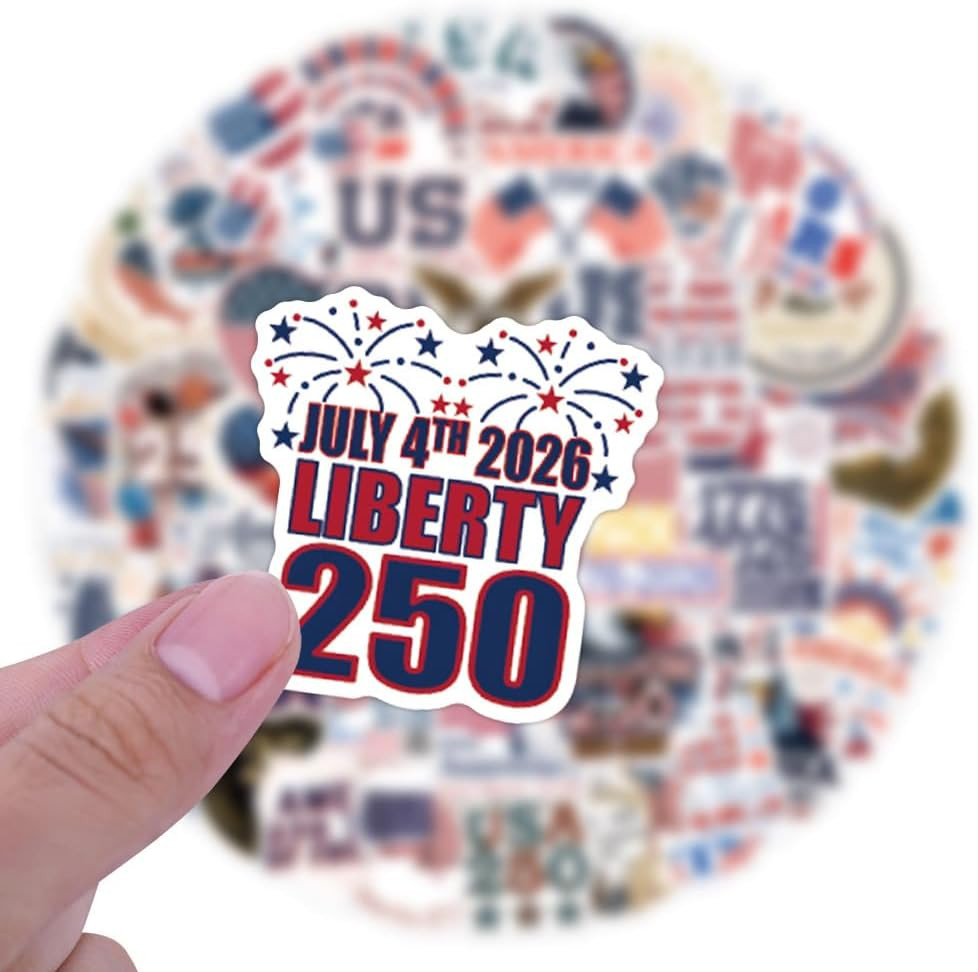 112 PCS United States 250Th Anniversary Stickers, Waterproof Vinyl USA 250 Years