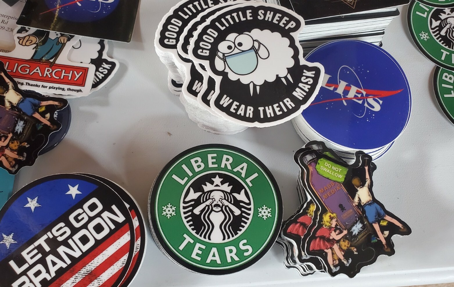 Alex Jones inspired STICKERS 9 Pack LOT September 11th INFO WARS Jason Bermas 😀