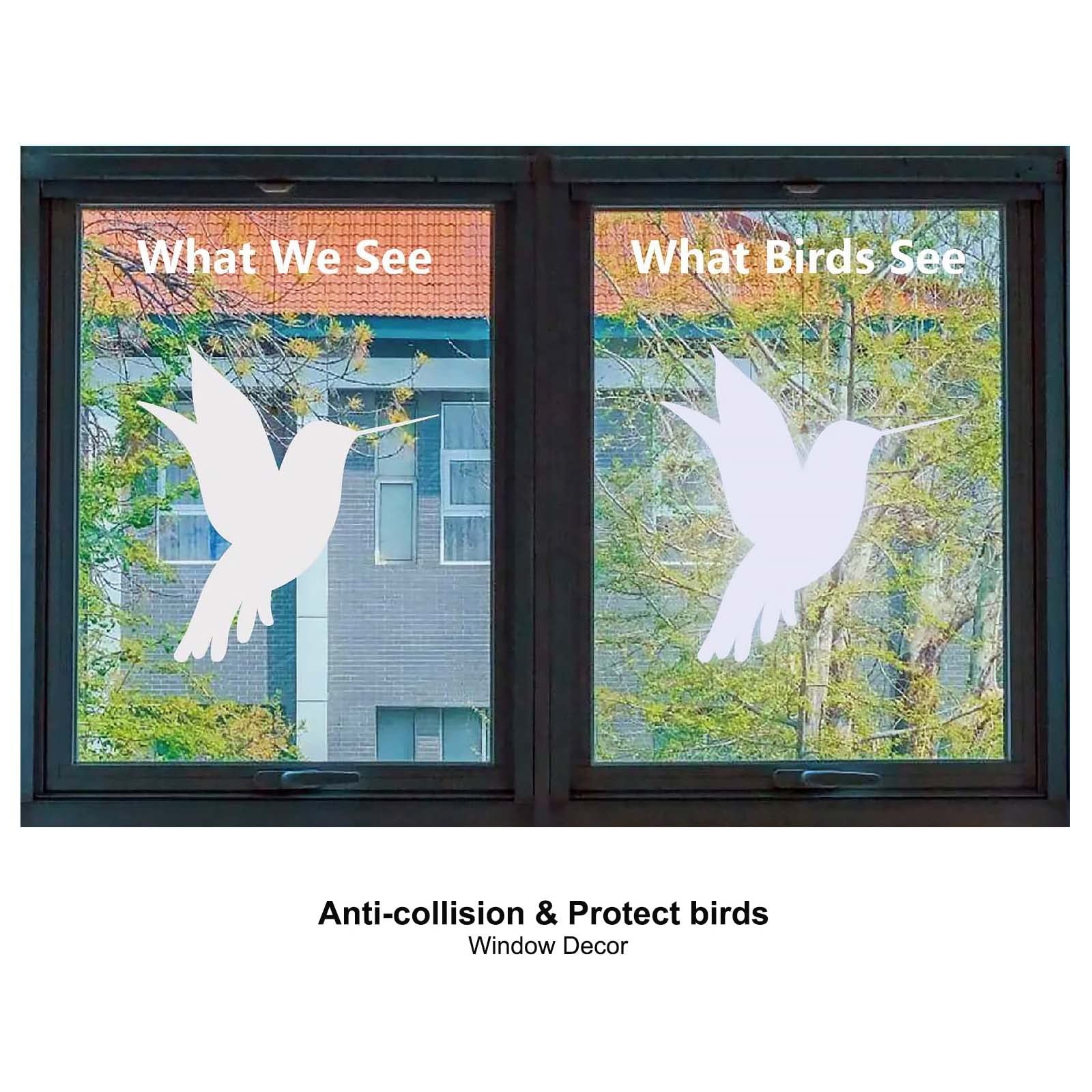 16 Pieces Window Decals to Prevent Bird Strikes, 11.8” x 8.6”, Clear
