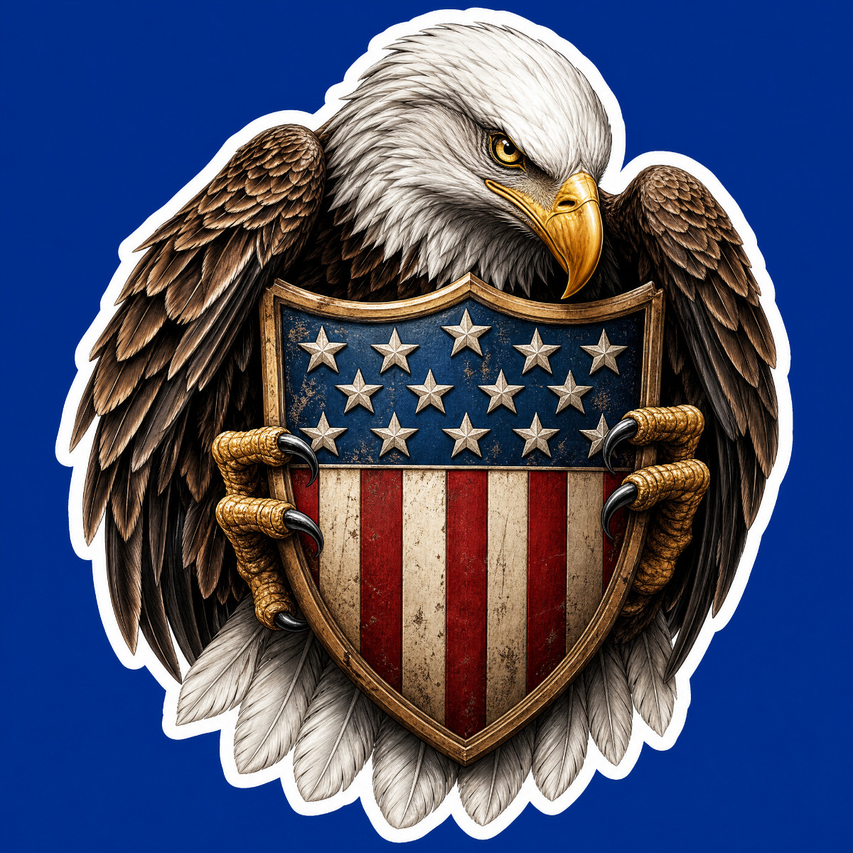 3 Inch Patriotic Eagle Shield Sticker American Flag USA Freedom Vinyl Decal