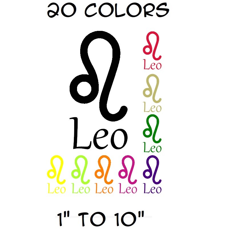LEO Zodiac Symbol Vinyl Sticker Wall Laptop Window Bumper Yeti Car Decal