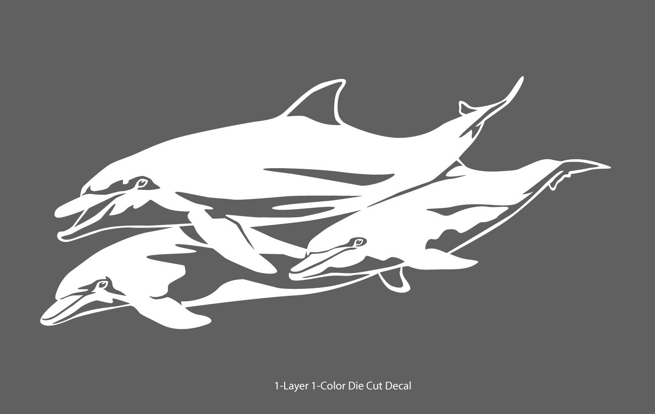 Sea Life – Dolphins 2 – Diver Car Truck Bumper Die Cut Decal Sticker