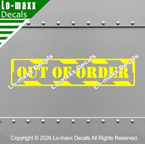 Out Of Order Hazard Stripe Die Cut Vinyl Decal High‑Performance Decal