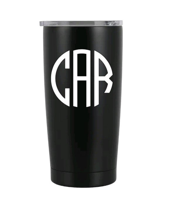 Circle Monogram Vinyl Decal Sticker | Custom Personalized Letters Initials