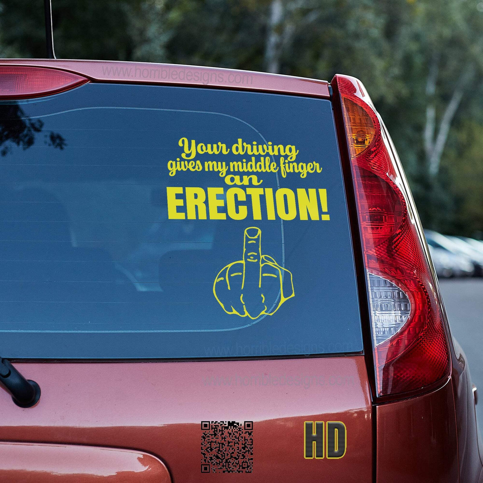 Your driving gives my middle finger an erection 4 Vinyl decal