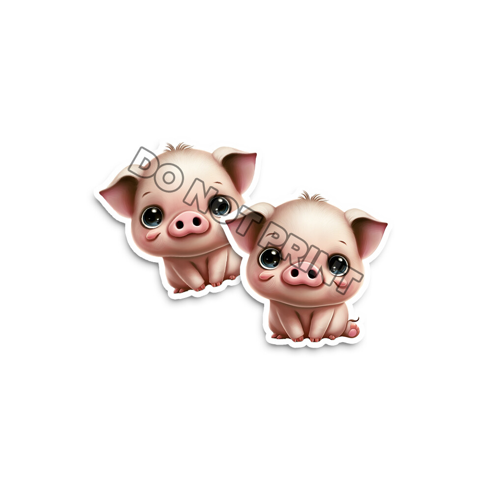 Cute Baby Pig Stickers Cute Piglet Stickers Die Cut Decals M33031 Set of 2